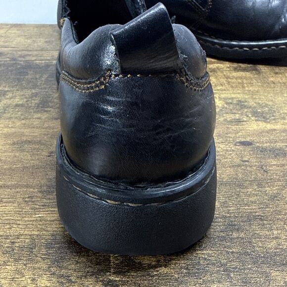 Born Womens Black Leather Slip On Gore Stretch Loafers Shoes Size 8.5M - Picture 6 of 16